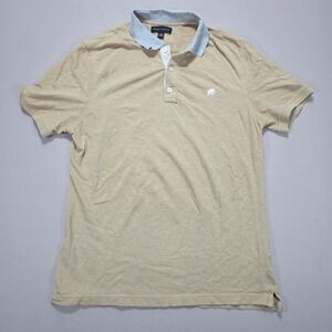 Banana Republic Polo‎ Shirt white elephant logo Beige Short Sleeve Casual Mens M